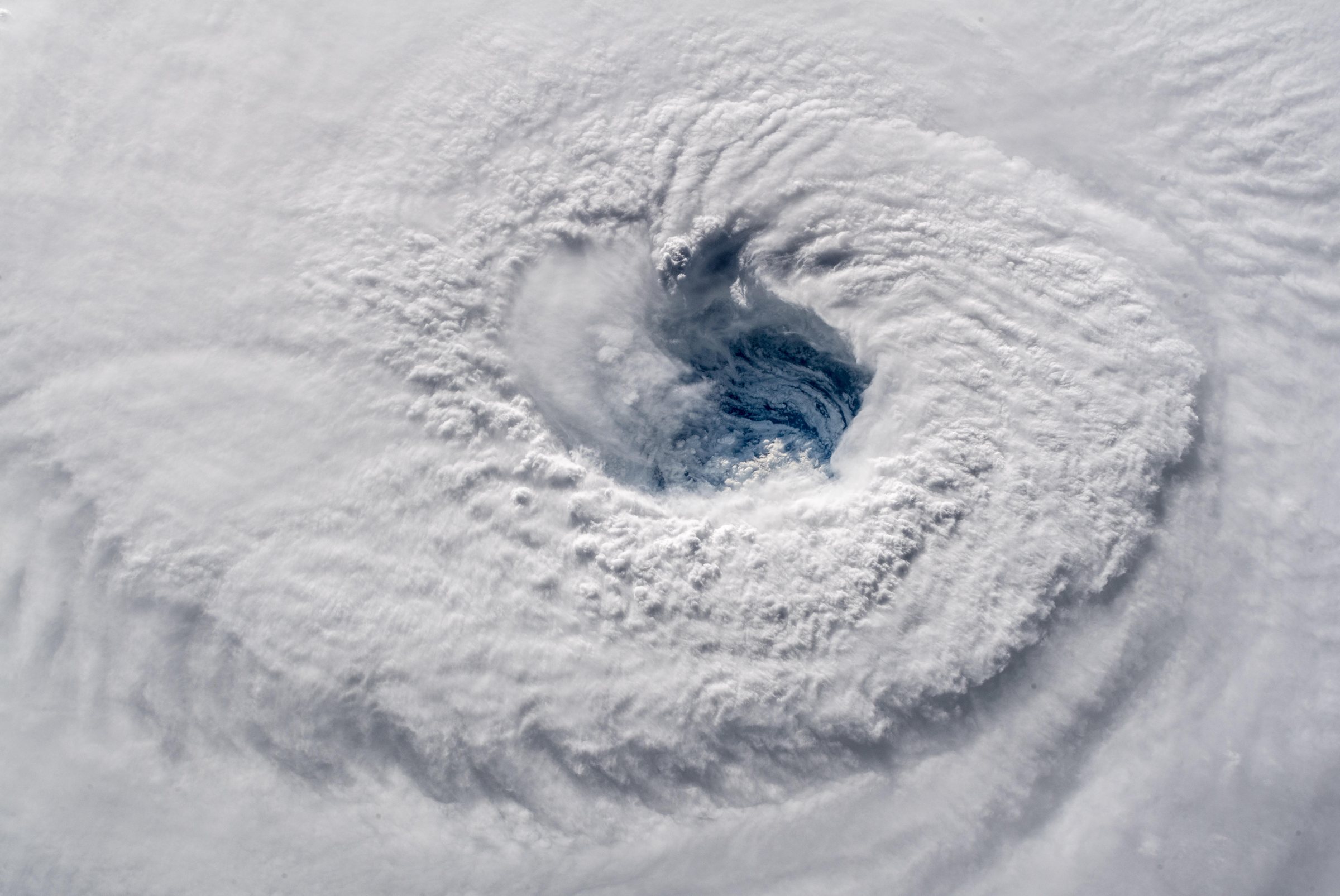 The eye of a major hurricane seen from the International Space Station